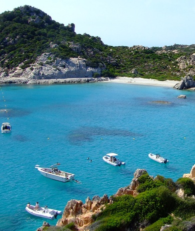 desrted beach on maddelana islands in sardinia, italy