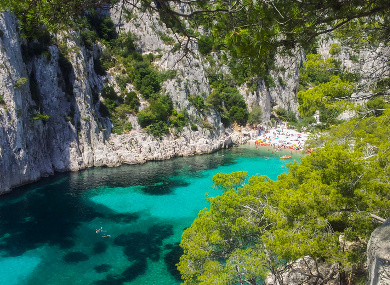 cliffs and beaches of calanques, provence