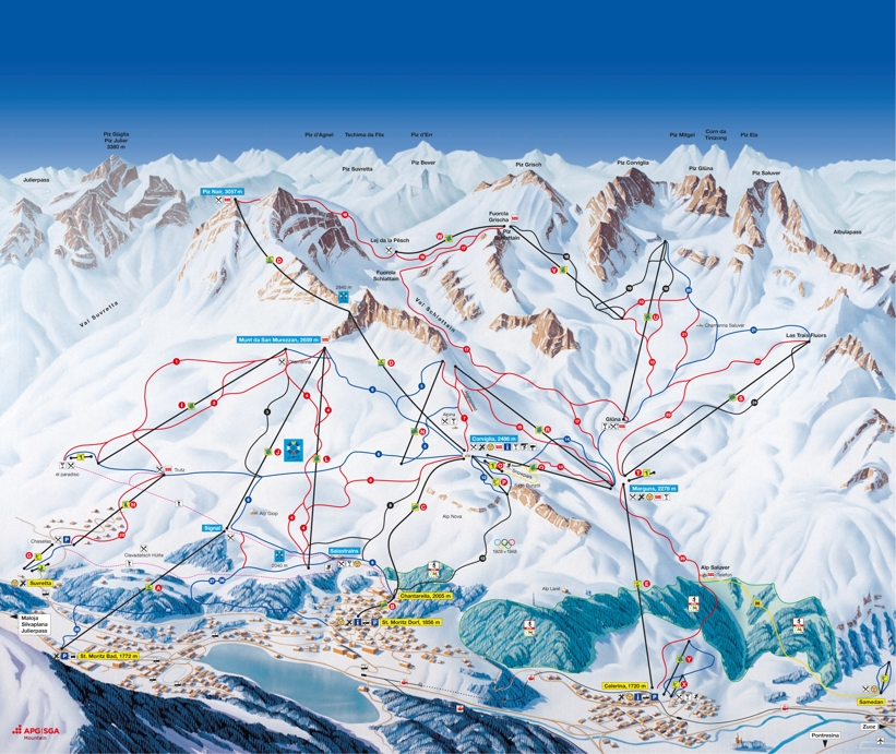 Piste map for Celerina