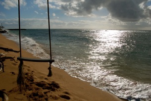Kapaa beach with swing