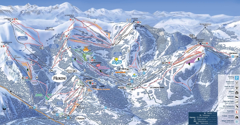 Piste map for Morzine 